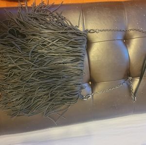Faux leather fringe bag